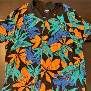 Express Men's Button Down Floral Shirt